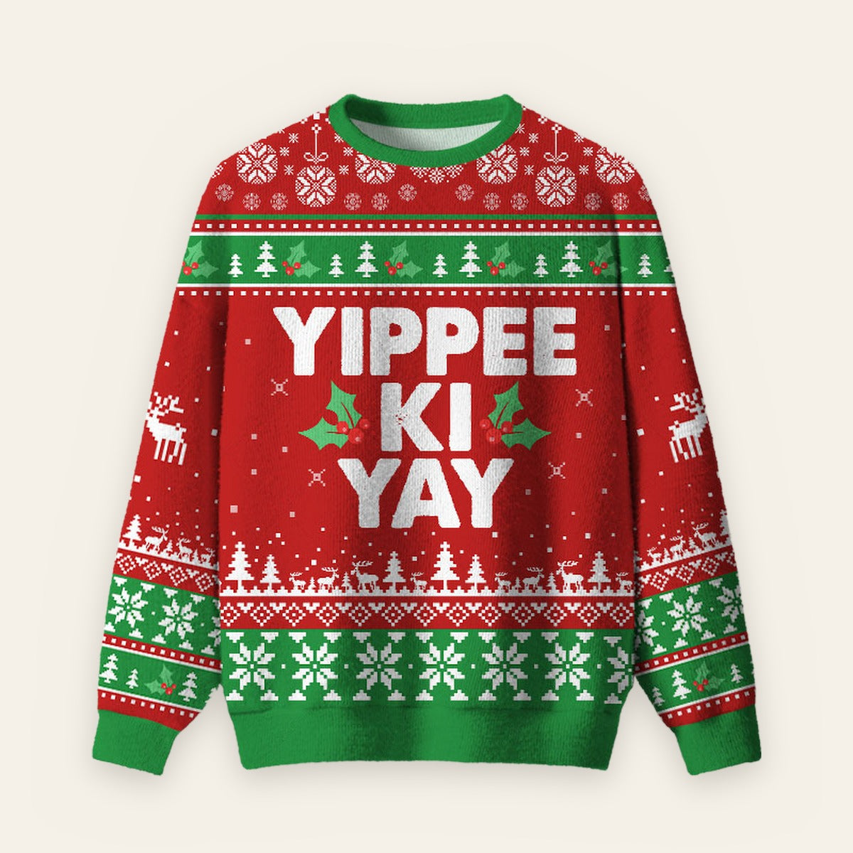 Yippee Ki Yay Ugly Christmas Fuzzy Fleece Sweatshirt