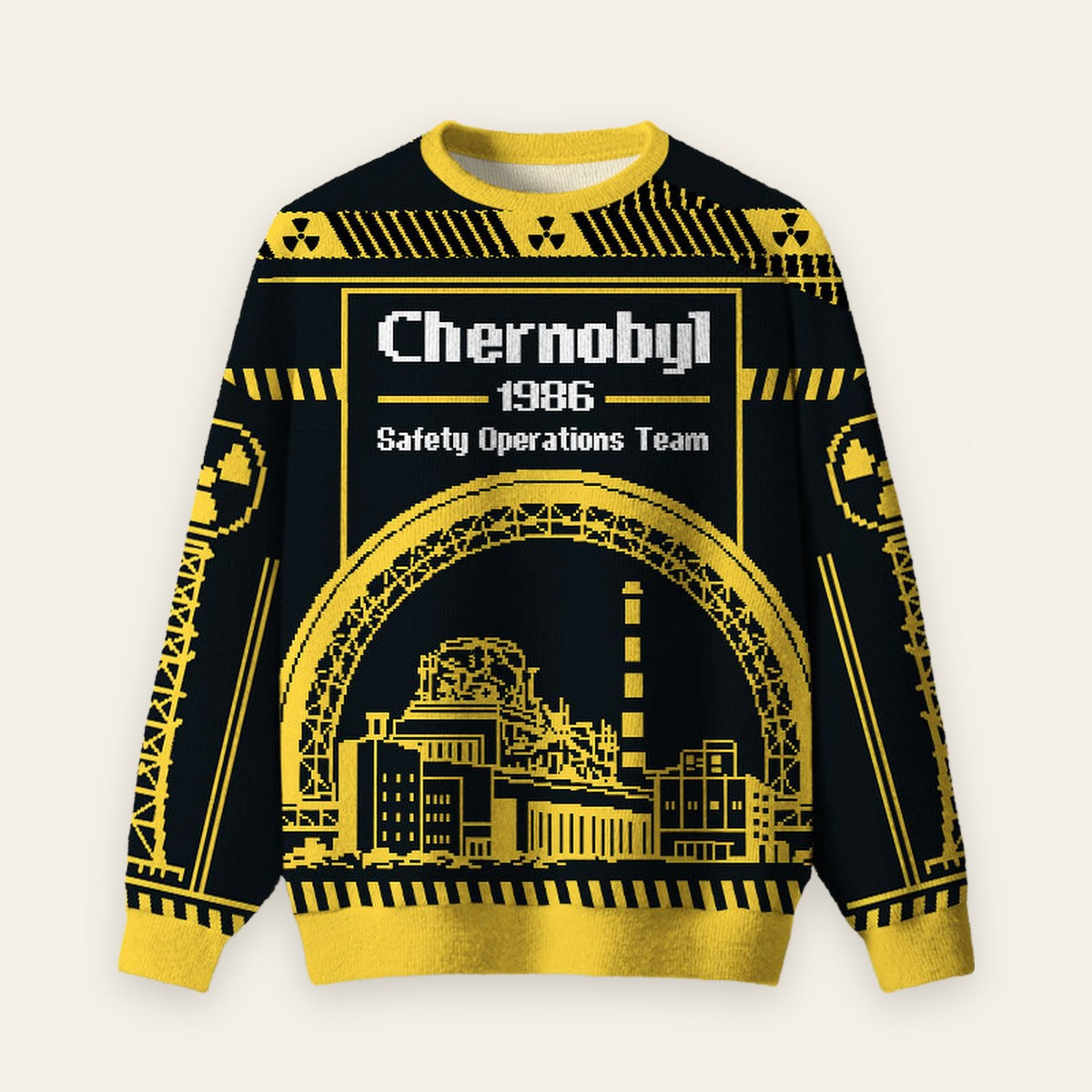 Chernobyl 1986 Safety Operation Team Ugly Christmas Fuzzy Fleece Sweatshirt