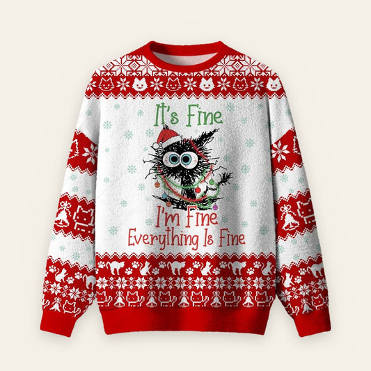 It's Fine Ugly Christmas Fuzzy Fleece Sweatshirt