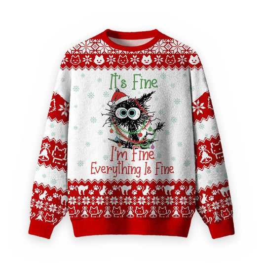 It's Fine Ugly Christmas Fuzzy Fleece Sweatshirt