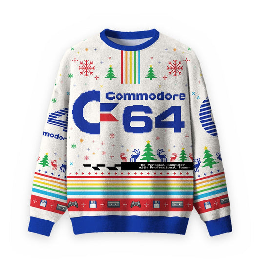 Commodore 64 Ugly Christmas Fuzzy Fleece Sweatshirt