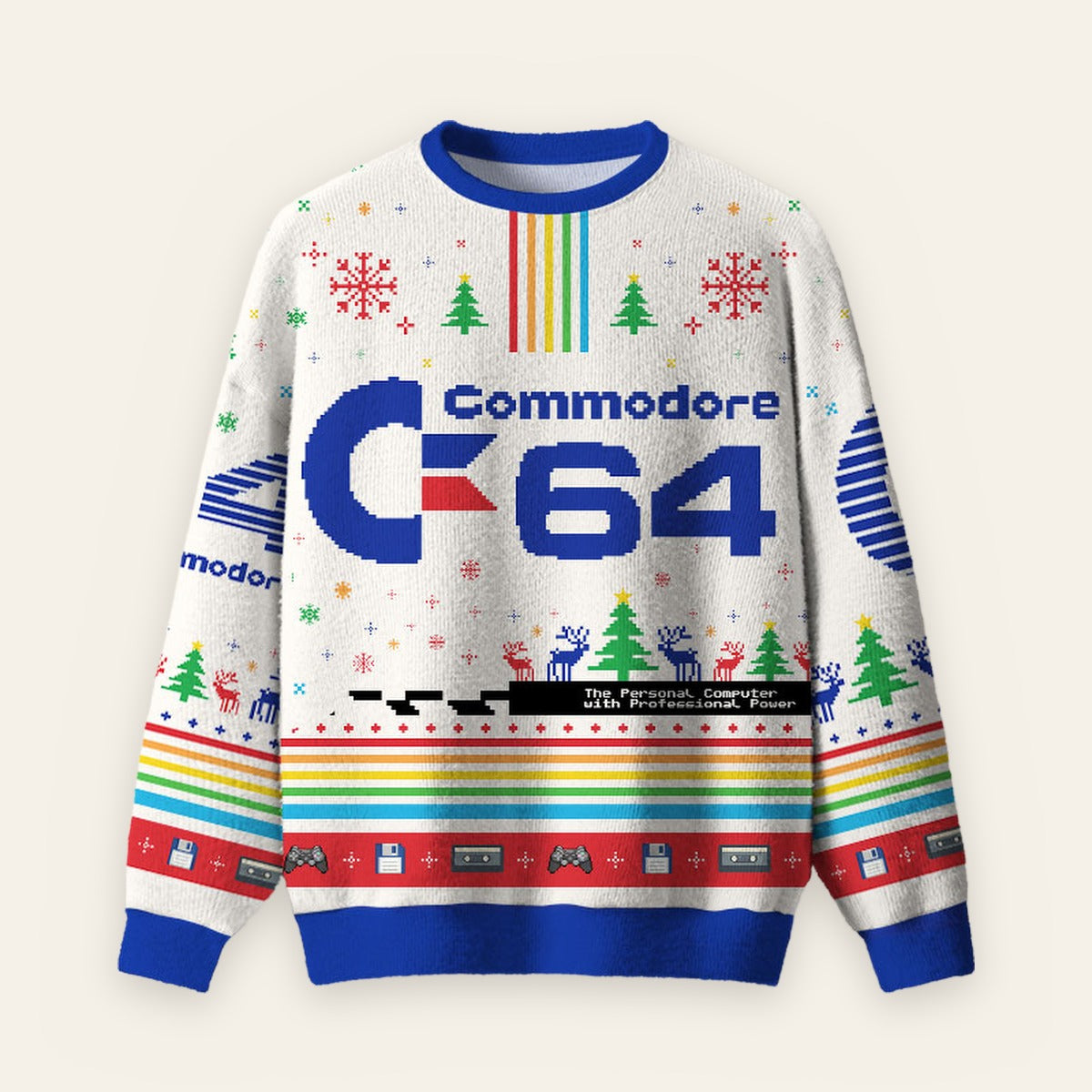 Commodore 64 Ugly Christmas Fuzzy Fleece Sweatshirt