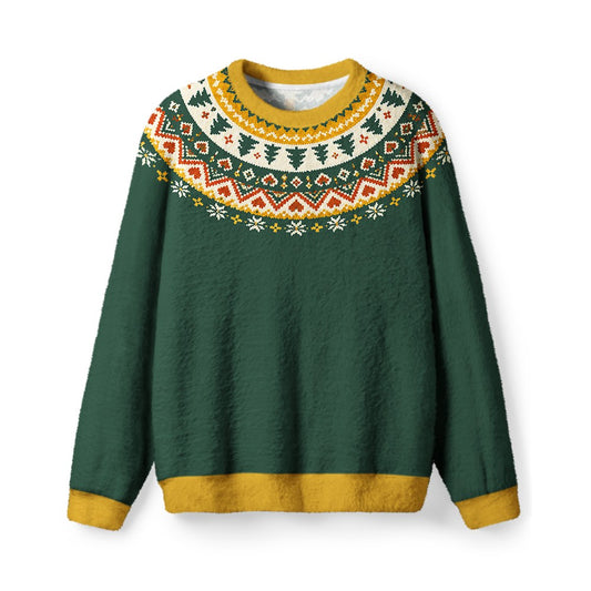 Vintage 1970s Evergreen Pine Christmas Sweater