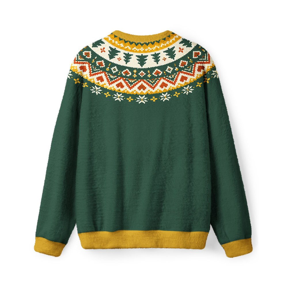 Vintage 1970s Evergreen Pine Christmas Sweater - back