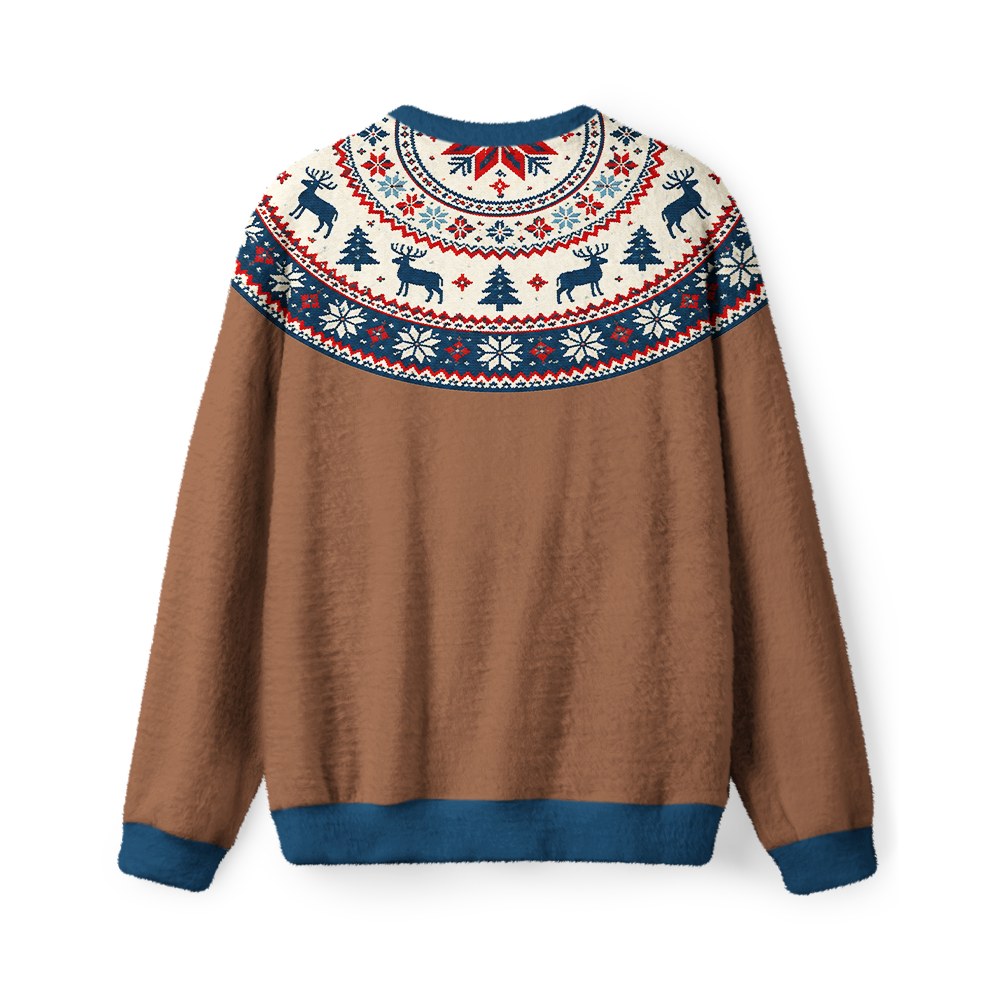 Vintage 1970s Woodland Reindeer Christmas Sweater - back
