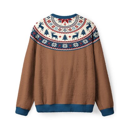 Vintage 1970s Woodland Reindeer Christmas Sweater - back
