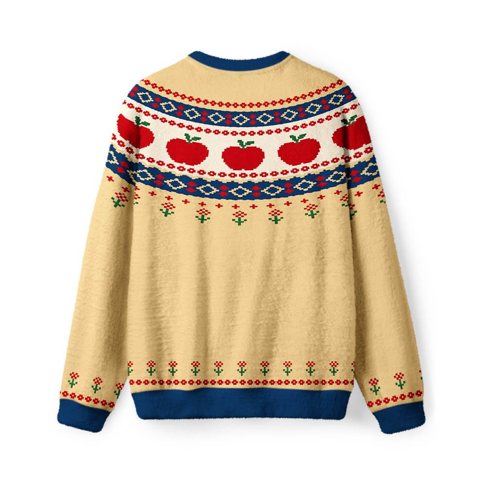 Vintage 1970s Apple Orchard Christmas Sweater - back