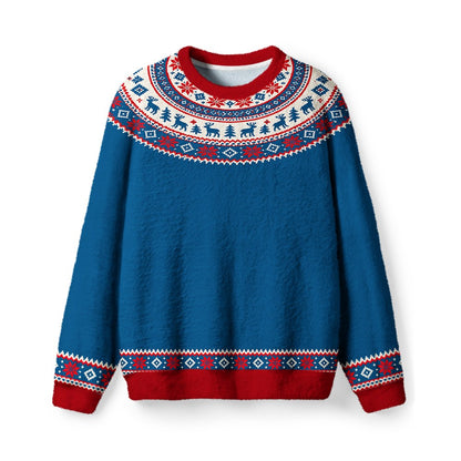 Vintage 1960s Reindeer Snowflake Christmas Sweater