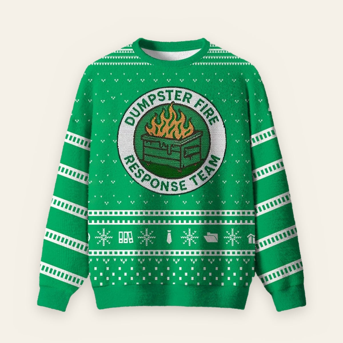 Dumpster Fire Response Team Ugly Christmas Fuzzy Fleece Sweatshirt