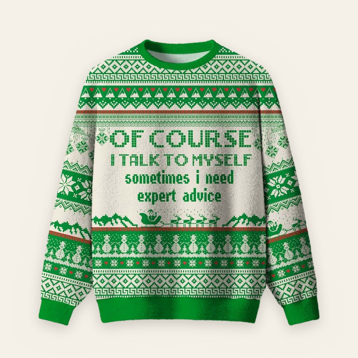 Of Course I Talk To Myself Ugly Christmas Fuzzy Fleece Sweatshirt