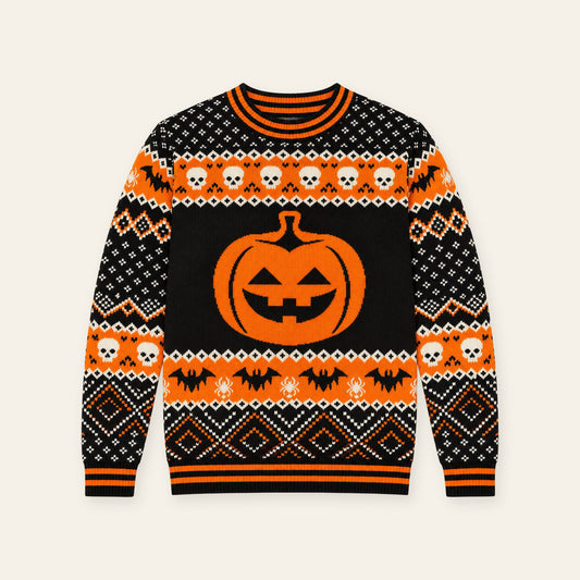 Men's Halloween Pumpkin Knit Sweater