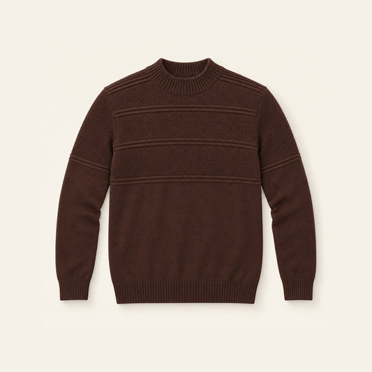 Textured Mock Neck Men's Sweater