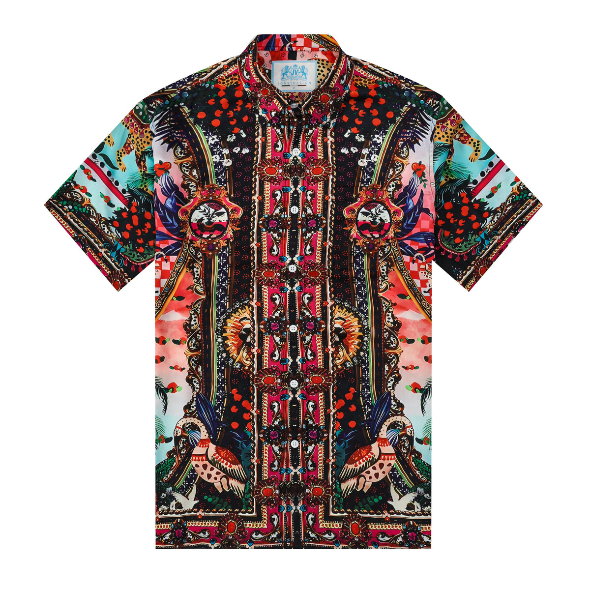 Tropical Wild Style Silk Fiber Short Sleeve Shirt