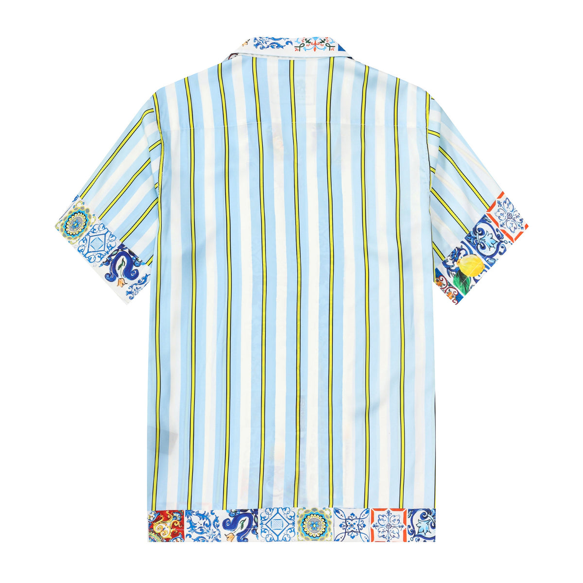 Floral Pattern Silk Fiber Short Sleeve Camp Collar Shirt